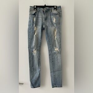 American Blue Light Wash Ripped Skinny Fit Jeans - size 9